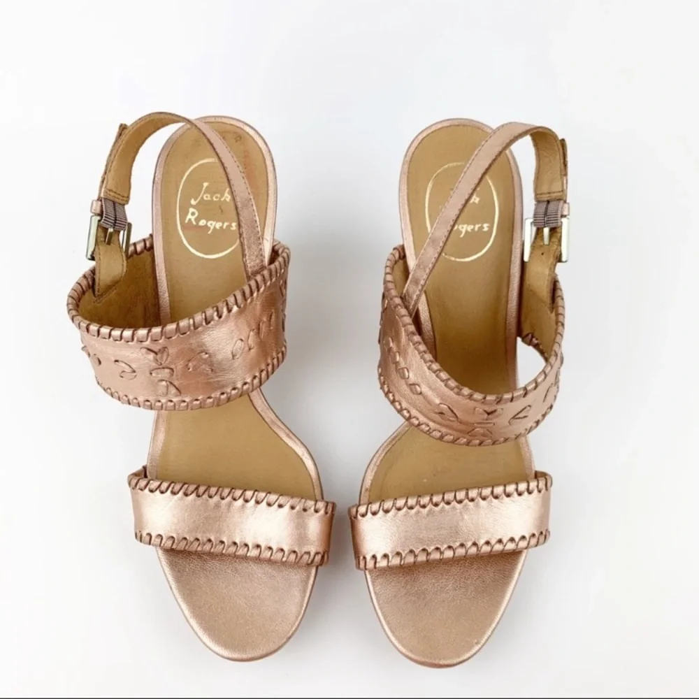 Like new Jack Rogers Vanessa rose Gold Wedge